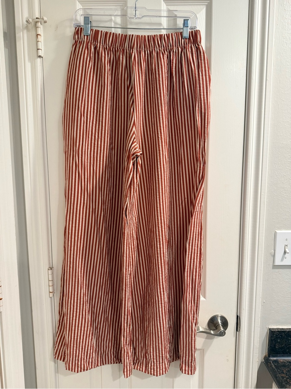 Evereve Red Striped Wide Leg Pants